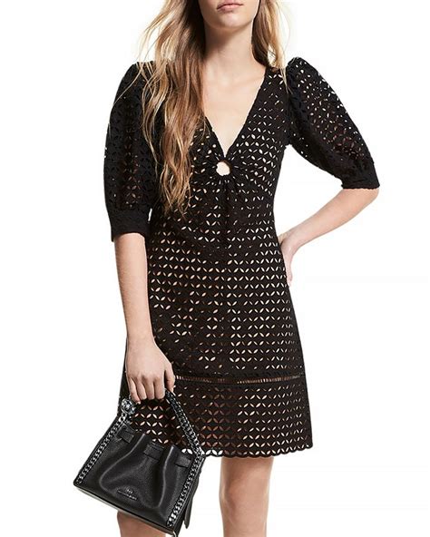 MICHAEL Michael Kors Geo Eyelet Mini Dress 